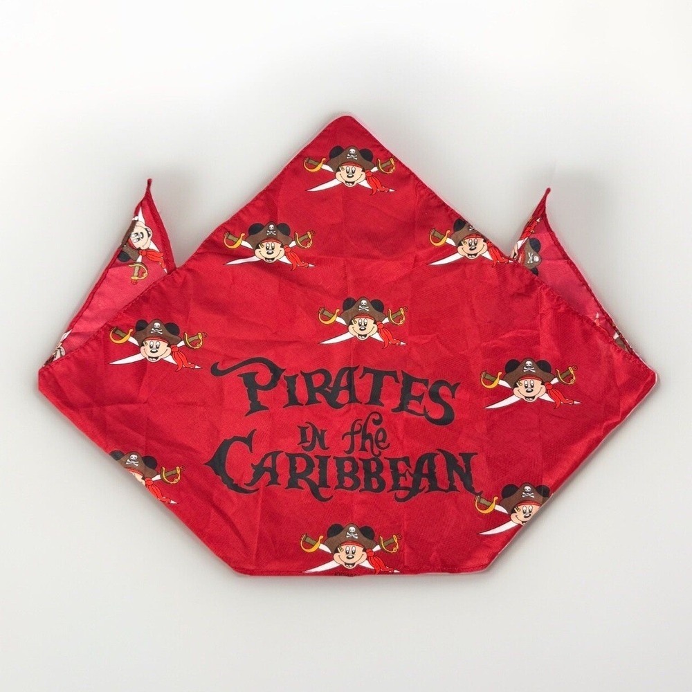 Disney Cruise Line "Pirates in‎ the Caribbean" Mickey Mouse Scarf Bandana Red